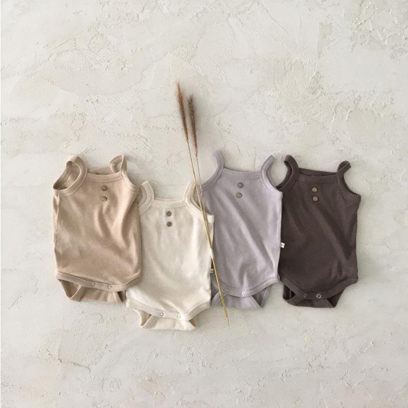 Korean Baby Soft Cotton Sling Jumpsuit - Summer Vest