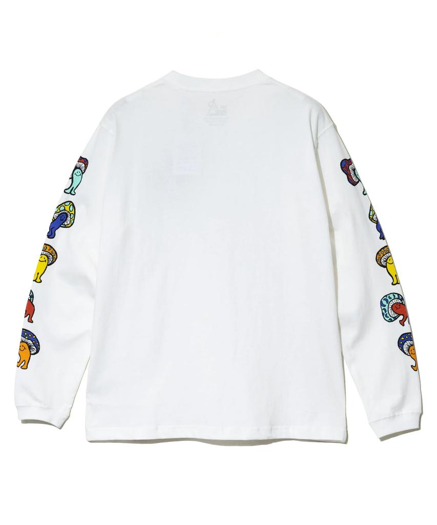 [go slow caravan] 351903 США/C Привет!ПСИ! Белая футболка с длинным рукавом с грибом L