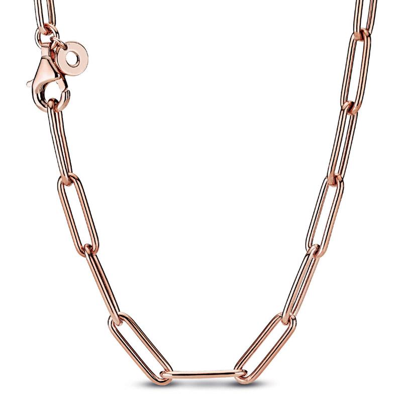 Original New S925  Infinity Knot Bead &Pave Me Link Snake Chain Sliding Necklace For Fashion Bead Charm Diy Jewelry