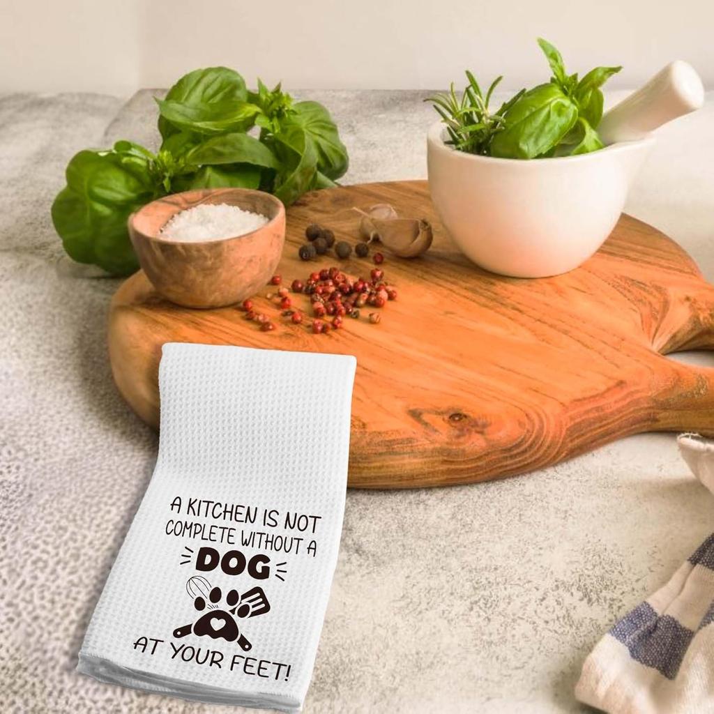 Funny Dog Towels Dish Towels Dishcloth, Dog Mom Gifts for Women Dog Lovers, Cute Dog Decor for Kitchen Bathroom Home, 16 x 24 Farmhouse Decoration