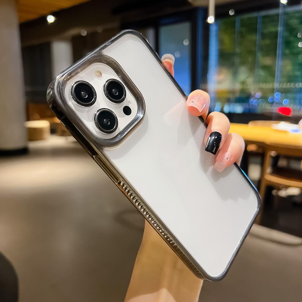 KEYSION Transparent Case for iPhone 16 Pro Max 15Plus TPU+PC Anti-slip HD Clear Shockproof Phone Cover for iPhone 15 Pro 16 Plus