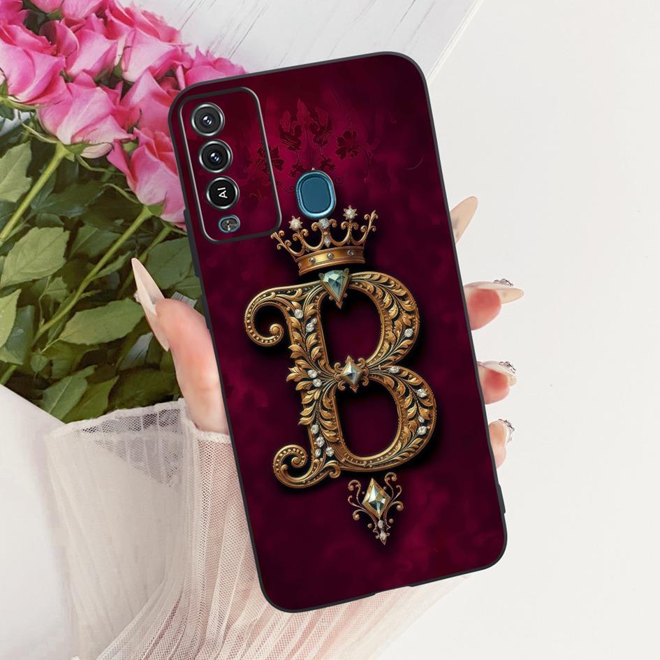 For Itel P37 Pro Case Vision 2 Plus P681L Cover Fashion Initial Letters Soft Silicone Phone Shells For Itel P37 Vision 2s Bumper