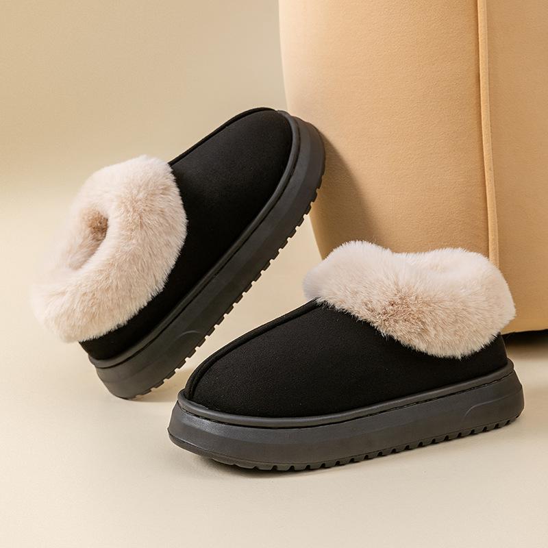 Plush Shoes Autumn and Winter Platform Bag Heel Cotton Shoes Pregnant Women Plush Warm Indoor Home Cotton Slippers