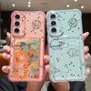 Cute Planet Pattern Clear Card Slot Case For Samsung S24 FE S23 S22 Ultra A16 A55 A15 A35 A54 A34 A14 Shockproof Soft Silicone Protection Phone Cover