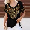T Shirt For Women Summer Casual Short Sleeve V-Neck Tee Fashion Streetwear Female Oversized Clothing Women's T-Shirts Top