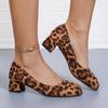 Fashion Leopard Shoes Women Thick Heels Zapatos Leopardo Mujer High  Office Shoes Women's Sexy High Heels Women's High Heels Shoes