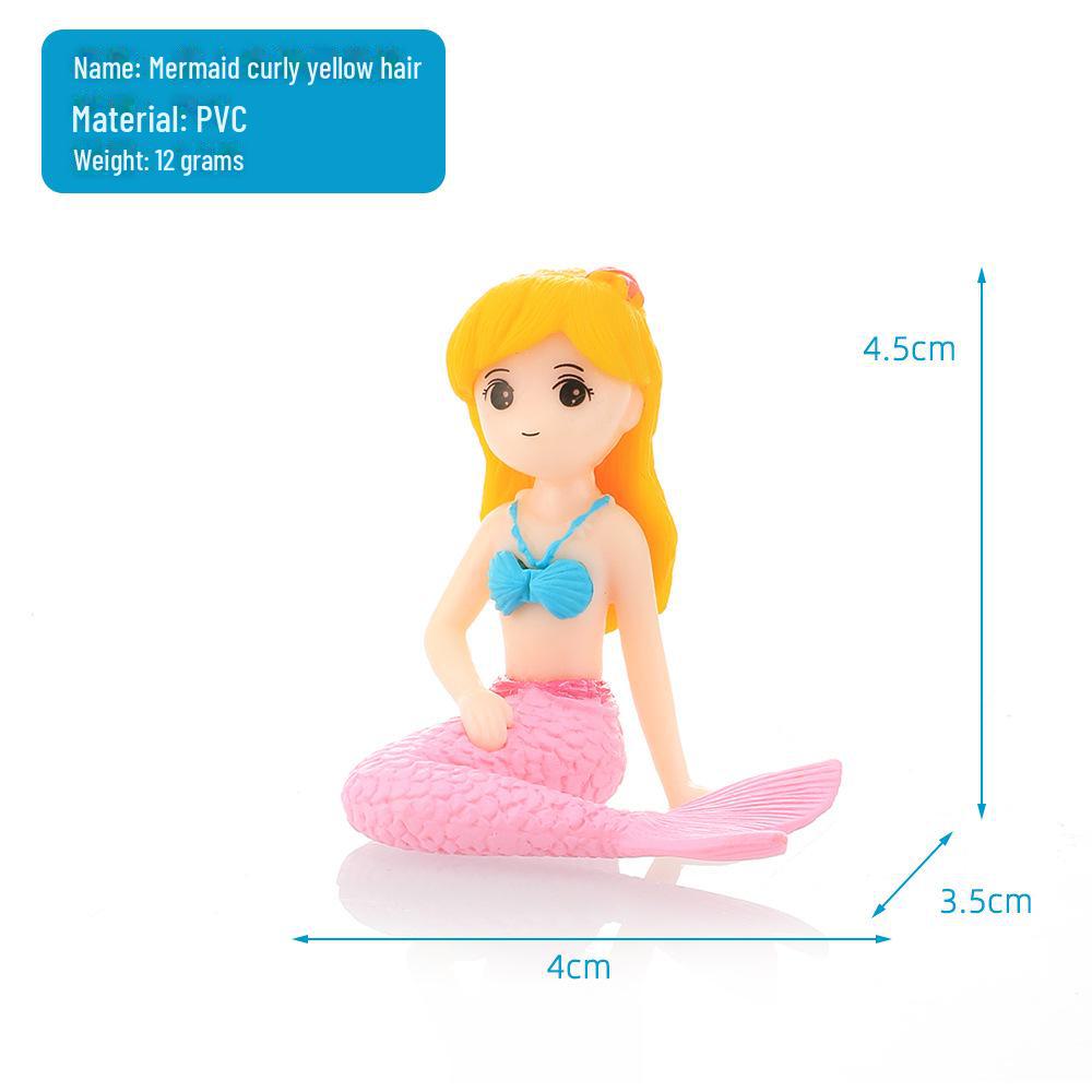 Mermaid PVC Fish Tank Decoration: Small Desktop Aquarium Ornament for Bonsai Landscapes