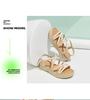 [Same as in the mall] College style stepping poop feeling fine strap cross casual sandals