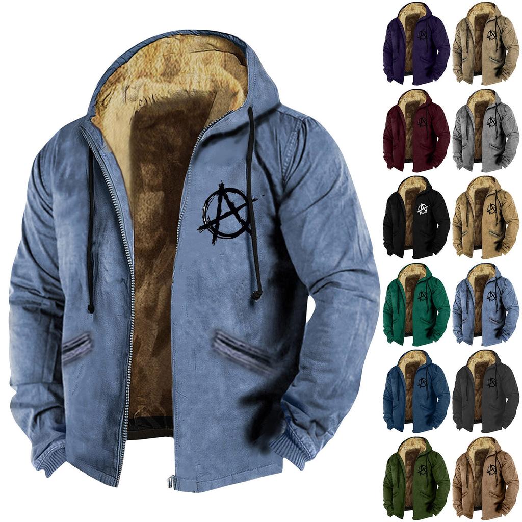 Мужская однотонная куртка с принтом флага, мужская весенне-осенняя повседневная трендовая куртка на молнии с капюшоном