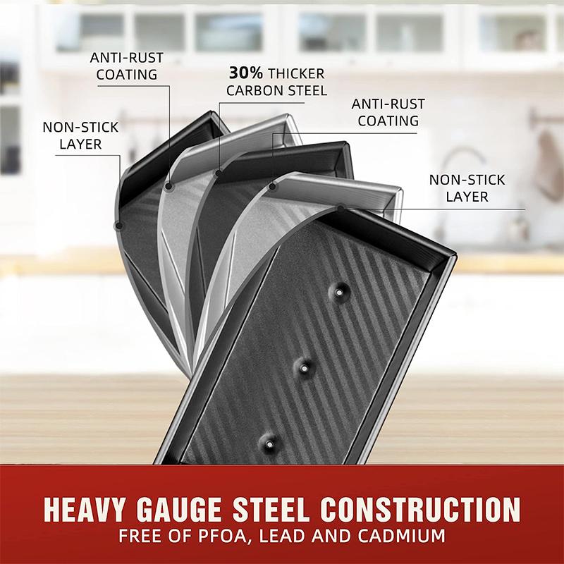 LMETJMA Pullman Форма для хлеба с крышкой, 1 фунт, антипригарное покрытие, прямоугольная рифленая форма для тостов из углеродистой стали, форма для торта JT157