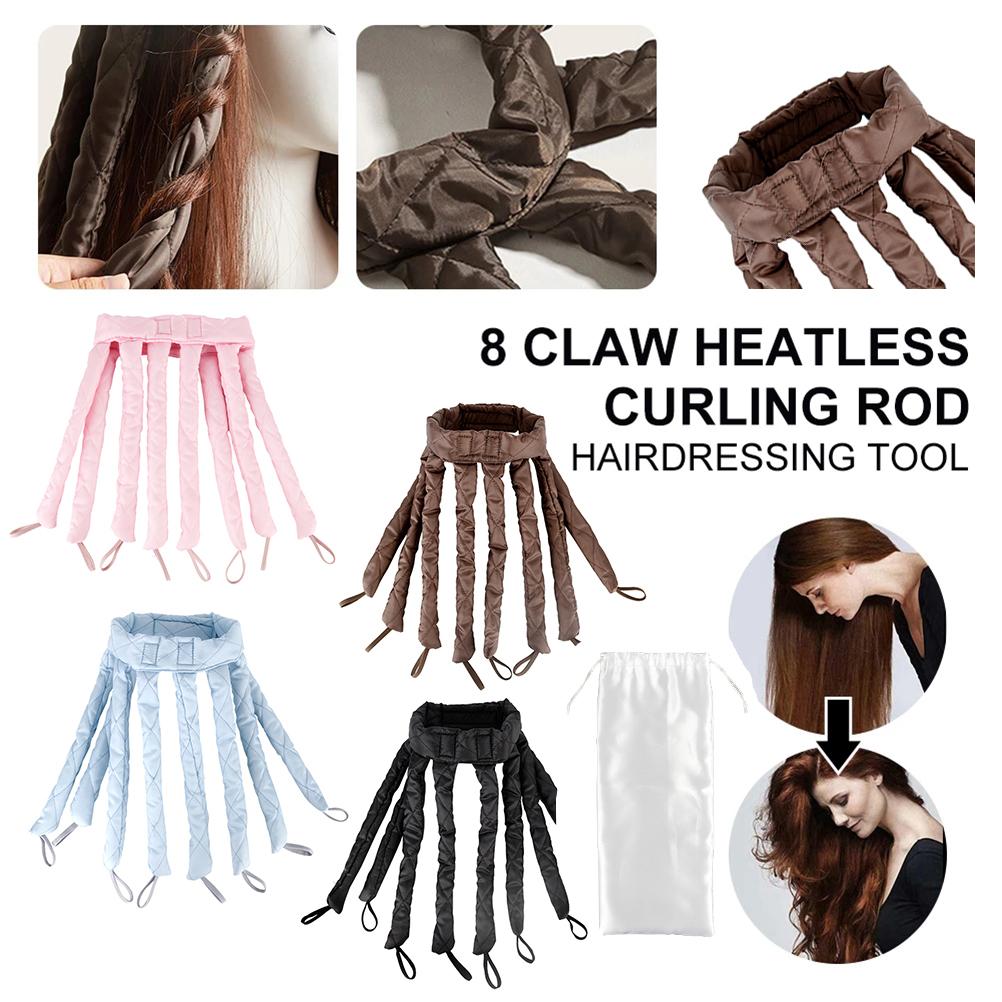 Бигуди для волос без нагрева в форме осьминога для женщин и девочек, бигуди для завивки волос, повязка на голову для дома