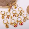 Серьги-пряничные человечки DIY с покрытием из 18-каратного золота - Праздничная рождественская коллекция