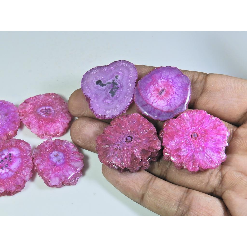 423Cts. Dyed Solar Druzy Agate Mix Shape Cabochon Loose Gemstone 09 Pcs Lot A-685