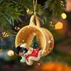 2 Pcs New House Decor Pendant Mreey Christmas Hanging Basket Dachshund Pendant Christmas Decoration