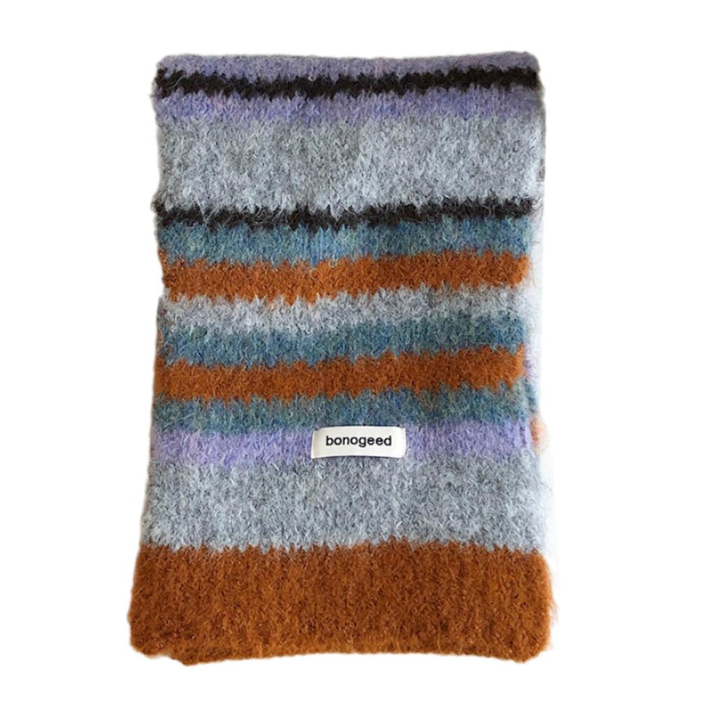 Striped Scarf Color Blocking Warm Neck Warmer Comfortable Neckerchief for Women Men Fall and Winter Outdoor Activities