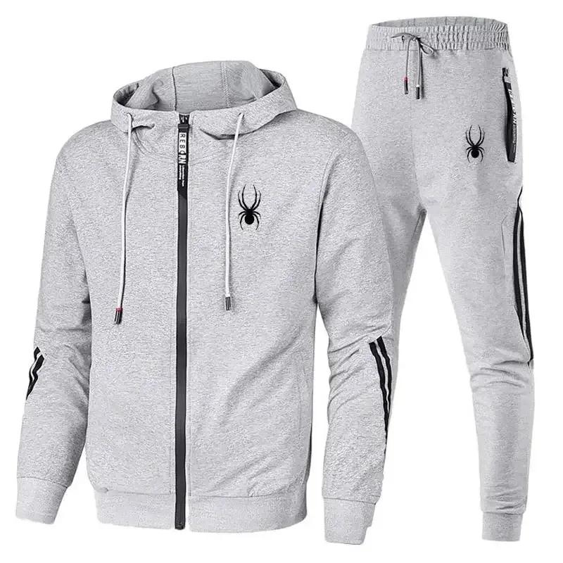 Men's Casual Running Sportswear Set, Zipper Jacket and Pants Two-piece, Fitness Jogging Wear, Spring and Autumn, 2024 New
