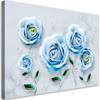 Canvas Print Blue Roses 3D
