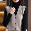 Knitted Vest Cardigan Women Sleeveless Knitted Vest 2022 Early Spring New Solid Casual Sleeveless Sweater Women
