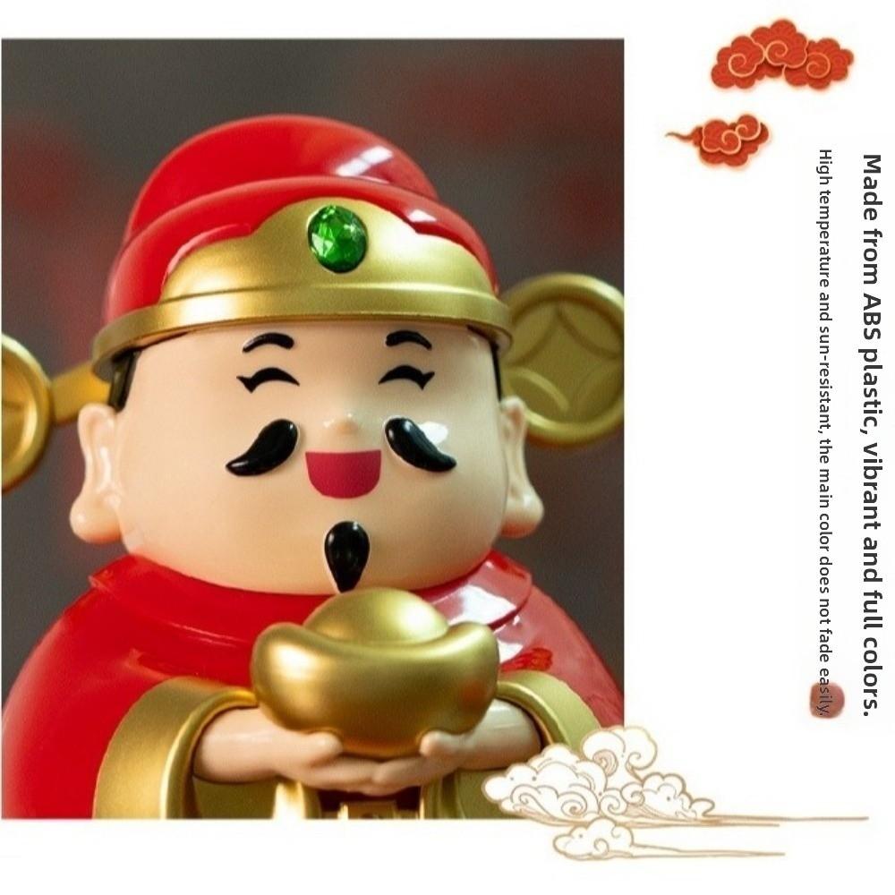 Chinese Style God Of Fortune Sculpture Auto Shaking God of Wealth Car Ornament  Home Decoration