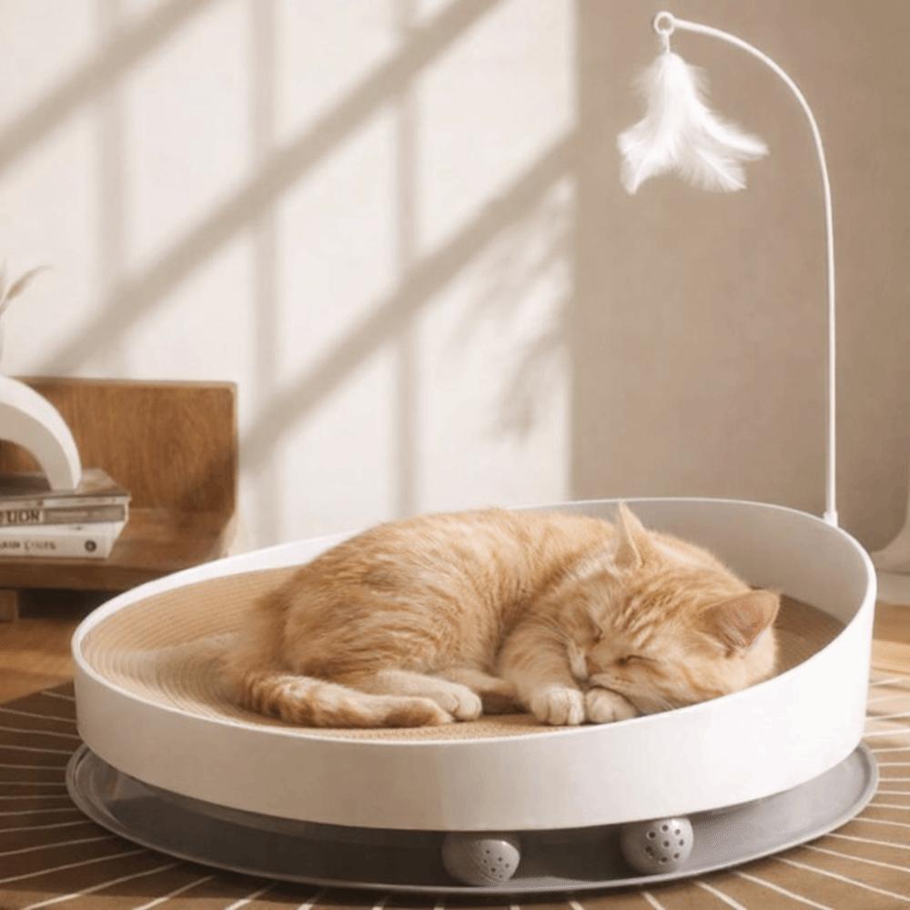Stable Cat Scratching Bed Round Teasing Cat Stick Funny Cat Turntable Toy Cat Nest Replacement