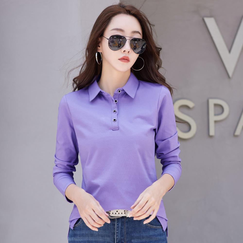 Autumn Women's Casual Lapel Long-sleeved Polo Shirt