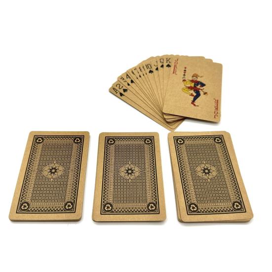 54Pcs/Set Kraft Paper Poker Card Waterproof Game Card Deck Kids Adults Family Night Multi-player Interactive Classical Card Board Game Props