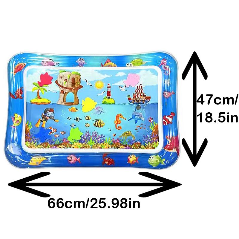 65cm Square Shape Inflatable Baby Water Play Mat Infant Kid Tummy Time Water Pad Cushion Early Educate Develop Activity Toy