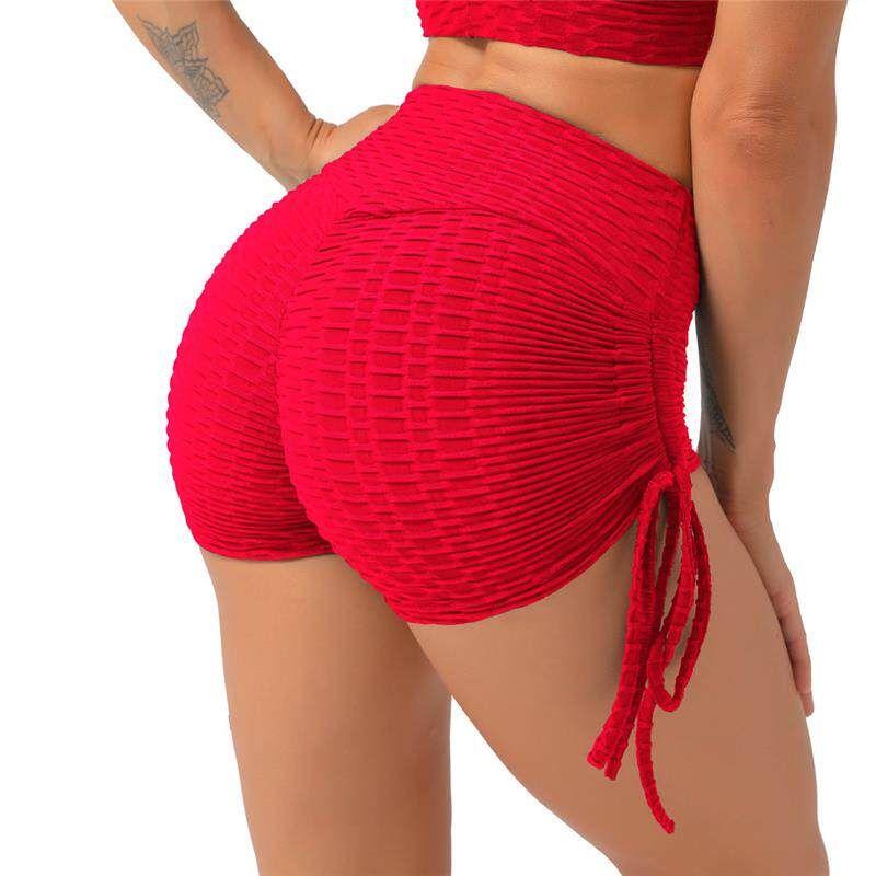 Fashion High Waist Peach Bum Lift Shorts Women's Tight Elastic Quick-Drying Shorts Yoga Pants Knotted Exercise Workout Pants