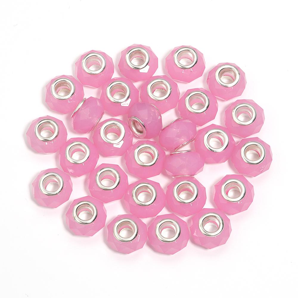 20pcs/Lot 14mm Jelly Color Faceted Resin Beads Big Hole Spacer Loose Beads For Jewelry Making DIY Bracelet Necklace Wholesale