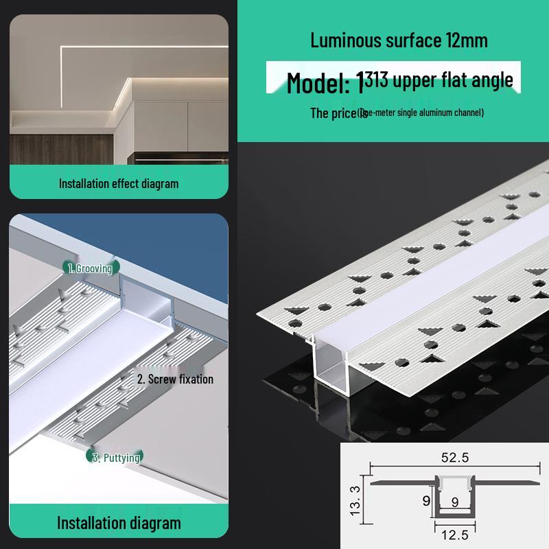 Seamless Linear Recessed LED Light Channel - Aluminum Strip Slot Design