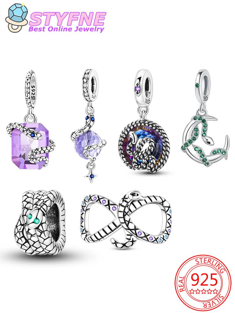 Exquisite Elegant Copper Snake Charms Beads Fit Bracelet Necklace Accessories Bead Jewelry Making Fine Jewelry Gift