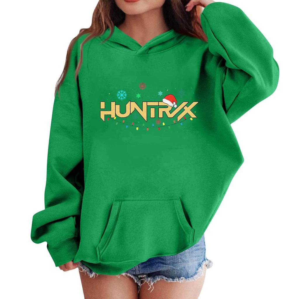 Kids' Long Sleeve Loose Pullover Letter Print Drawstring Hooded Sweatshirt