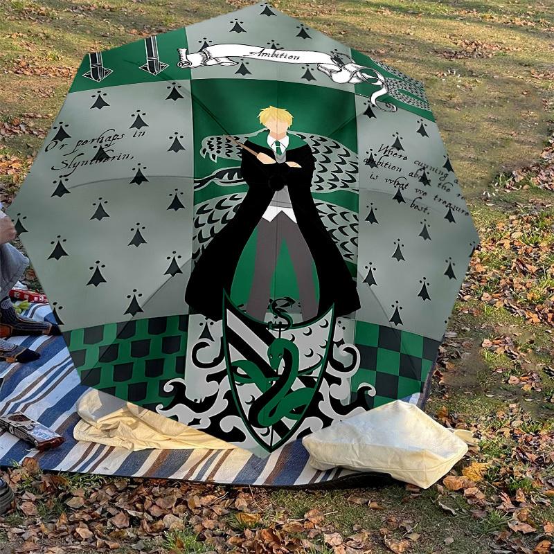 1PC Warner Ambition Slytherin Umbrella-8-Rib Reinforced, Automatic Open, Lightweight-A102