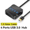 USB-хаб 4 порта Множественный USB 3.0 хаб Быстрая синхронизация USB-разветвитель для ноутбука Расширитель для A-порта Ноутбук ПК Настольный компьютер и другое