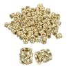 Knob Insert Nuts, Pack of 100, M2 X 3mm L X 3mm OD, Brass Nuts for 3D Printing, Female Threaded Inserts, Brass Heat-Set Inserts, Embedded Nuts