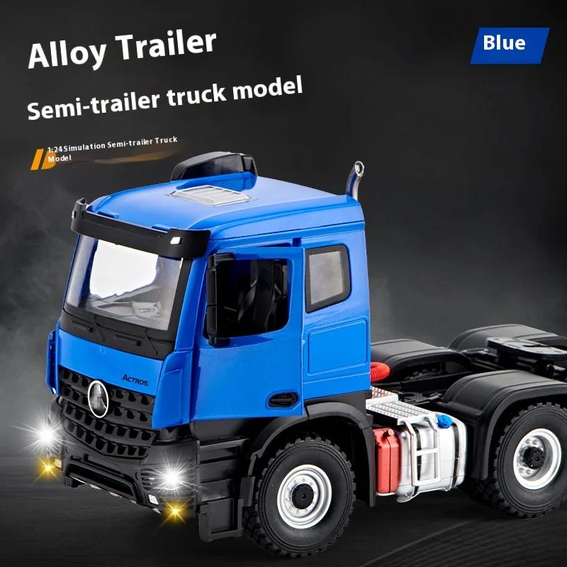 AATJ1 1:24 Mercedes Benz Actros Tractor Atania Semi Trailer Truck Alloy Metal Diecast Model Car Sound & Light Collecting Hobbies Gifts