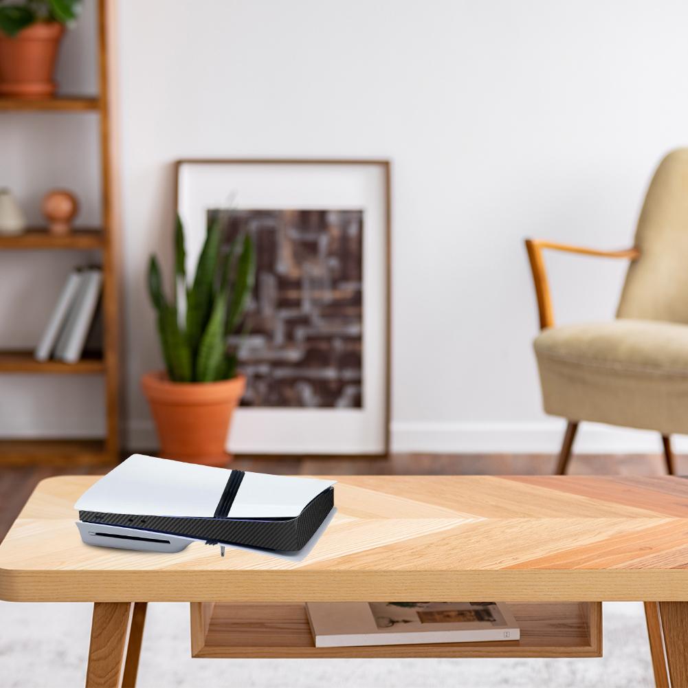 Наклейка-скин для консоли PS5 Pro, виниловая наклейка из ПВХ, защита от царапин, карбоновое волокно, крутая защитная наклейка на среднюю часть для Pro