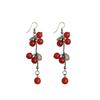 Праздничные серьги-вишенки китайского красного цвета с иглой из серебра 925 пробы - Уникальный дизайн для женщин