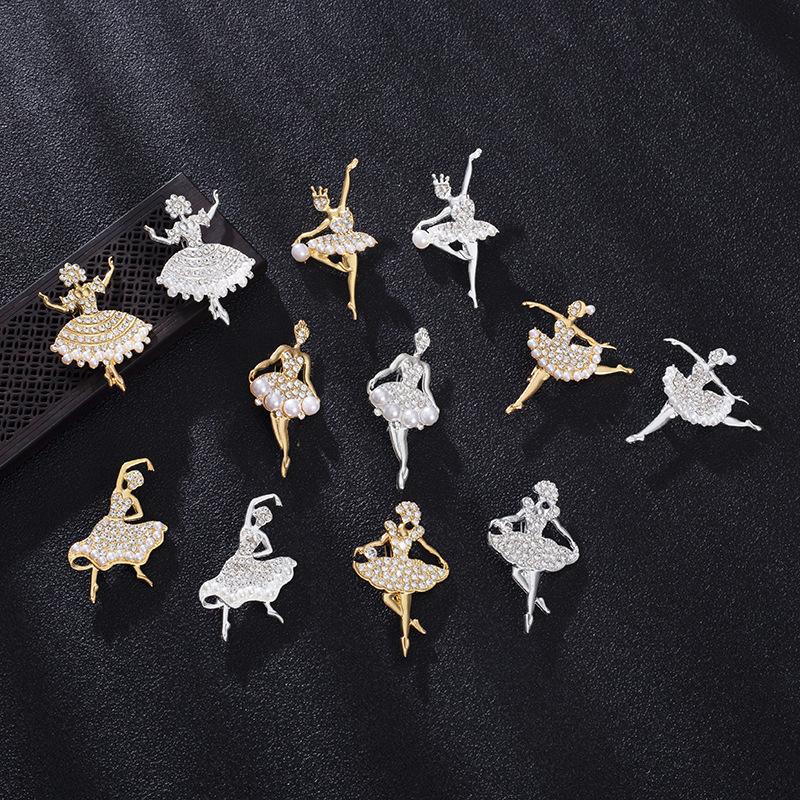 Милые броши в виде танцующих девочек  Броши-булавки в виде балерин AVE