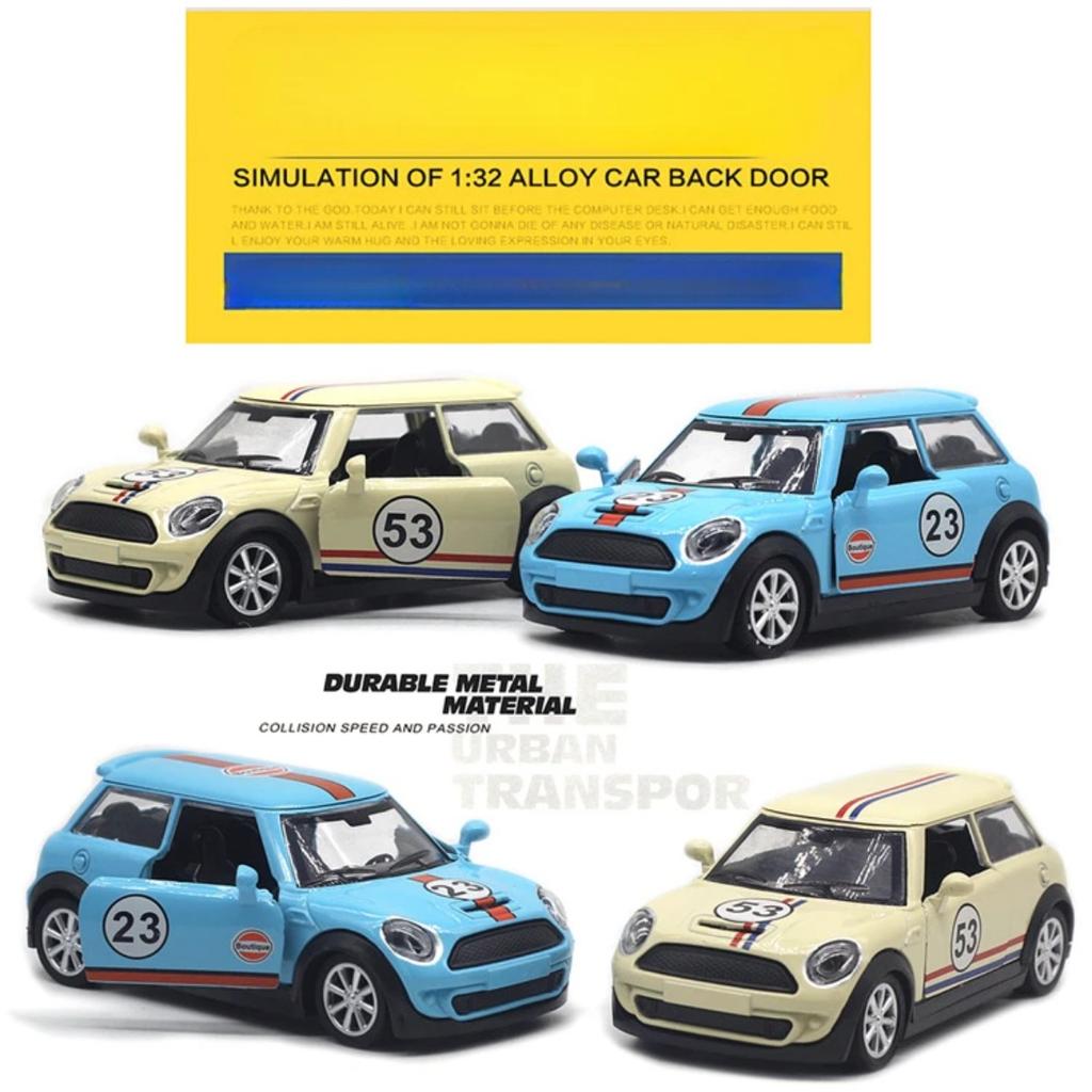 1/32 BMW Mini Cooper классический автомобиль Высокая симуляция Литой металлический сплав Модель автомобиля Инерционный Коллекция Детская игрушка Подарки