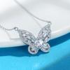 1CT D цвет VVS1 ожерелье из муассанита для женщин, милая бабочка, подвеска из стерлингового серебра 925 пробы с покрытием Pt950, подарок на день рождения, ювелирные изделия
