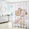 Cute Cartoon Animal Birthday Print Waterproof Shower Curtain - Stylish & Durable Essential For Kids' Bathroom Decor