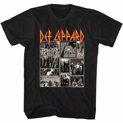 Def Leppard Def Collage Черная футболка