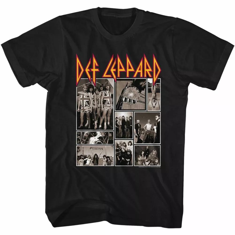 Def Leppard Def Collage Черная футболка