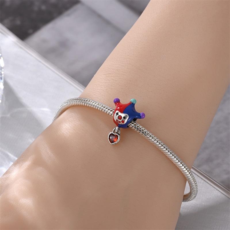 Halloween Series Copper Circus, Clowns & Tickets Triple Dangle Charm Fits 3Mm Bracelet Funny Joker Beads Jewelry