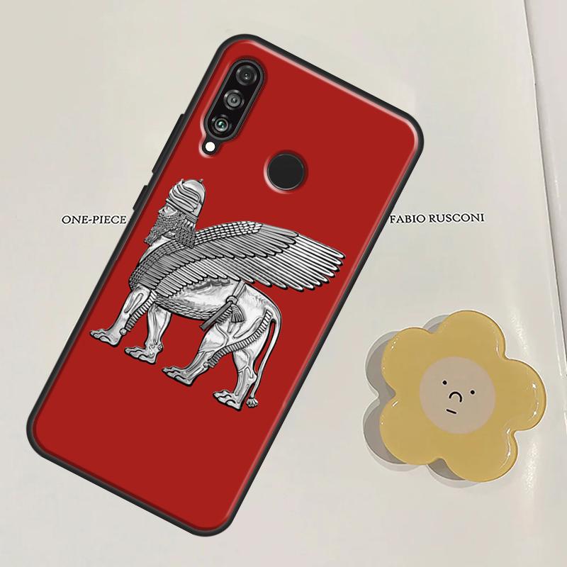 Lamassu Assyrian Winged Lion For Huawei Nova 11 9 10 SE Y60 Y70 Y90 Y61 Y91 Nova 3i 7i 8i 11i P20 P40 Lite P30 Pro Case