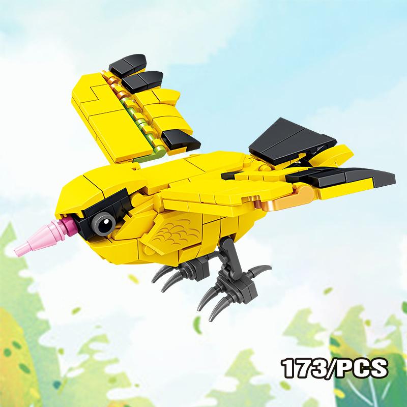 MOC Пазл Животные Строительные блоки Пчела Тигр Лев Жираф Лягушка Крокодилы Лиса Птица Дикий кабан Насекомые Мини DIY Кирпичный конструктор Игрушка Подарок F029