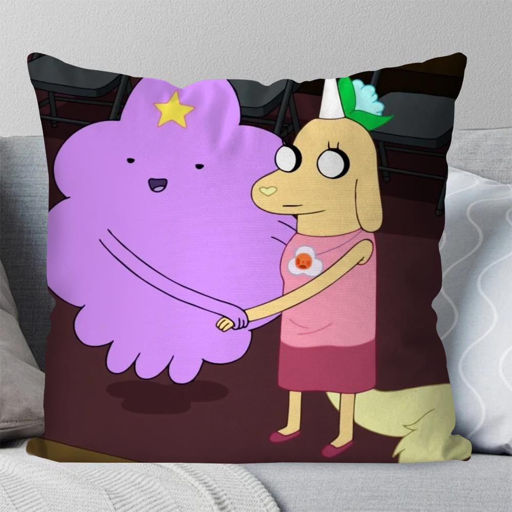 A-Adventure T-Time Comedy Animation Pillow Case Square Pillow Bedroom Sofa Leisure Comfort Car Living Room Home Decoration 40X40