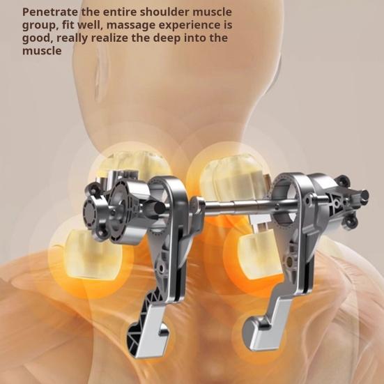 Массажер для шеи и плеч с автоматическим отключением, регулируемой интенсивностью, легким компактным дизайном, эргономичным термическим сенсорным массажным устройством