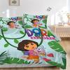 Dora'S Jungle Adventure Print 3Pcs Bedding Setduvet Cover With 2 Bedropillowcase Home Birthday Gift